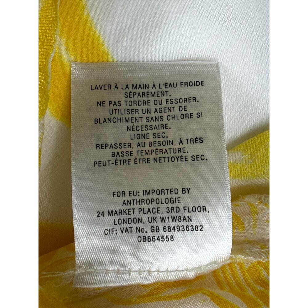 Anthropologie Lilka Nadiya kaftan dress Sz M bright yellow tropical floral print - Picture 7 of 11